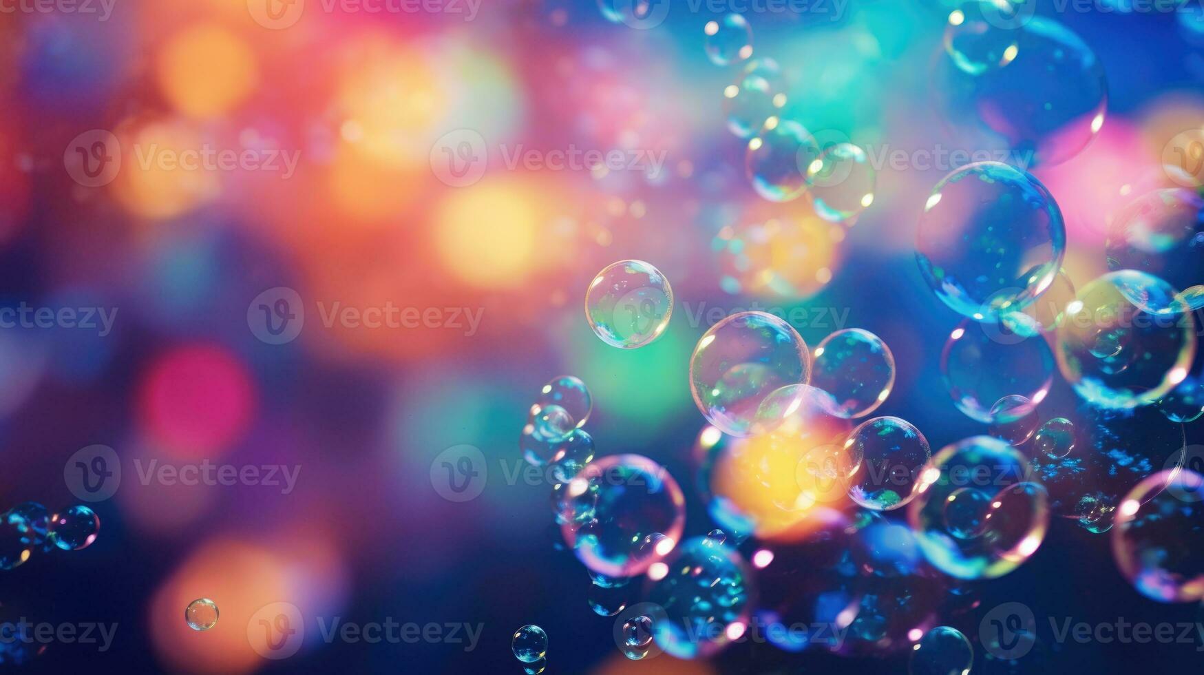 AI generated background with colorful and vibrant bubbles, ai photo