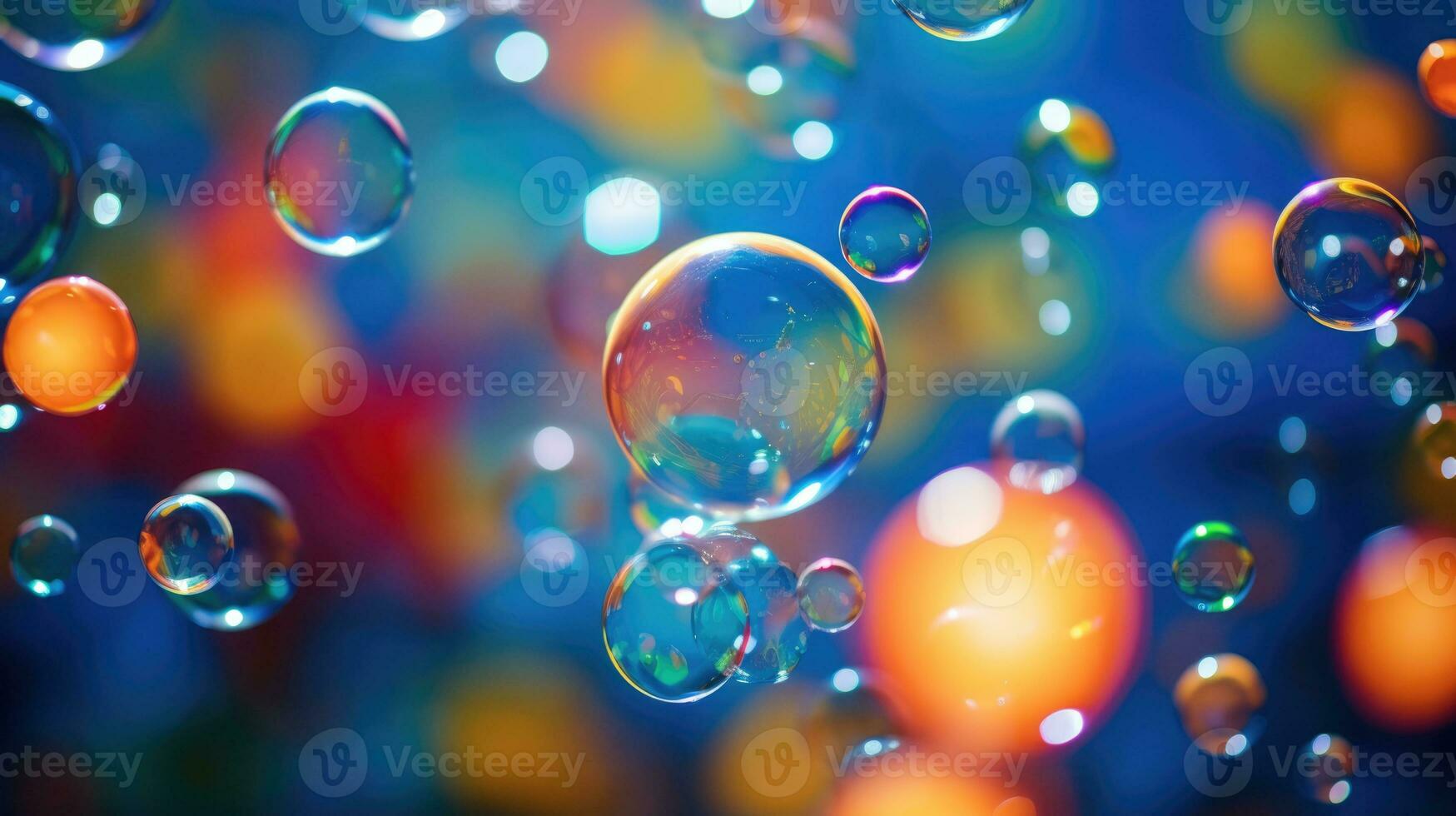 AI generated background with colorful and vibrant bubbles, ai photo