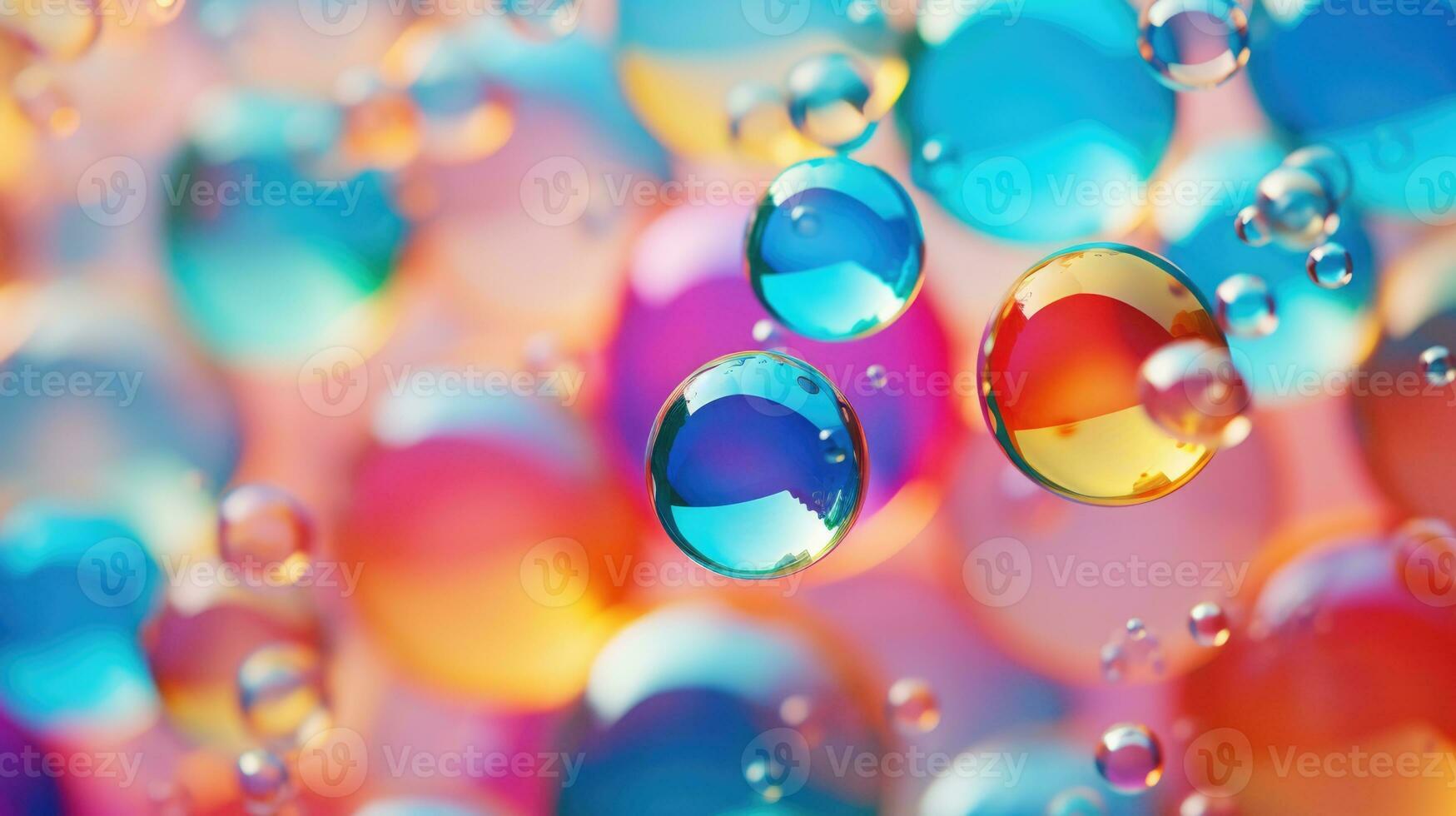 AI generated background with colorful and vibrant bubbles, ai photo