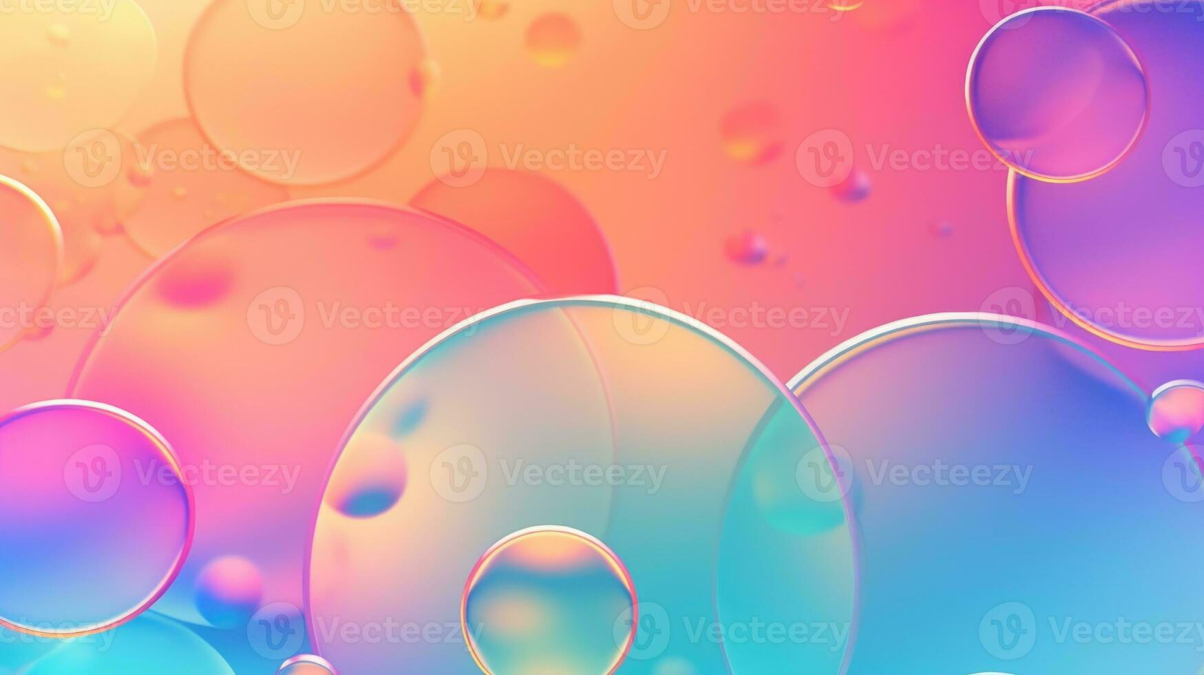 AI generated background with colorful and vibrant bubbles, ai photo