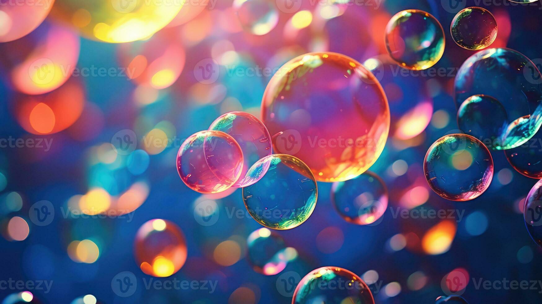 AI generated background with colorful and vibrant bubbles, ai photo