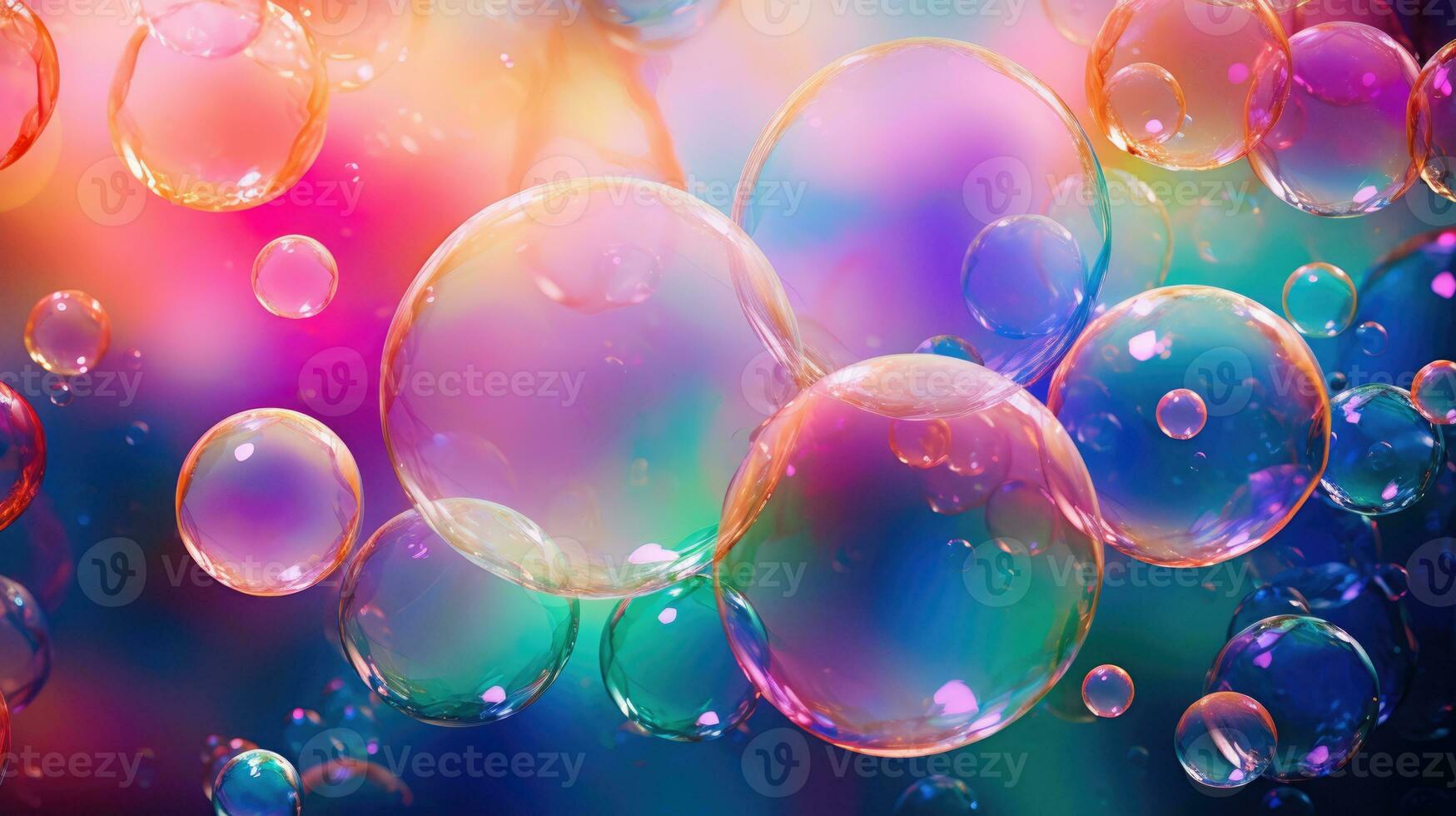 AI generated background with colorful and vibrant bubbles, ai photo