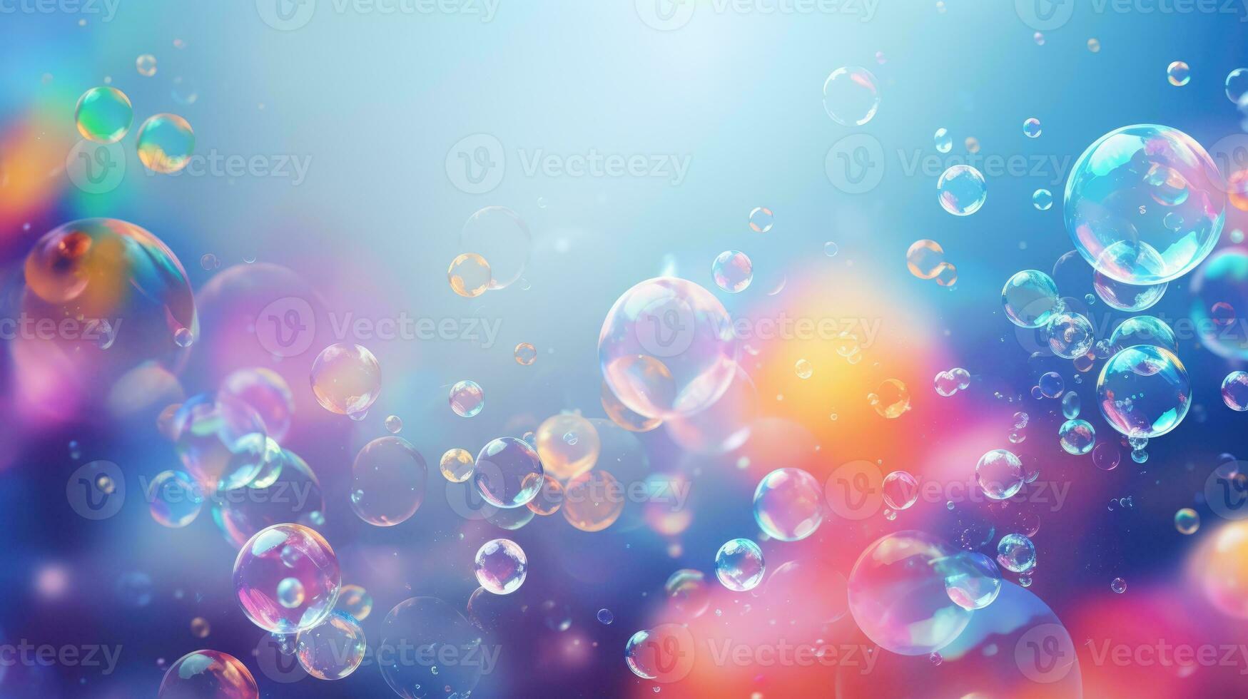 AI generated background with colorful and vibrant bubbles, ai photo