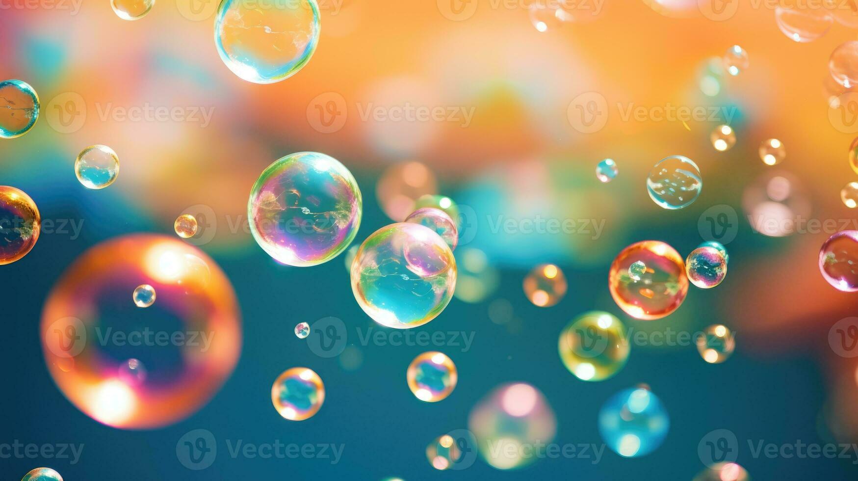 AI generated background with colorful and vibrant bubbles, ai photo