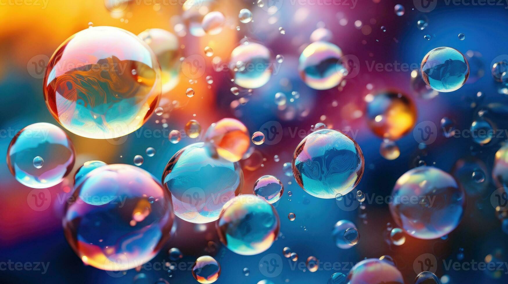 AI generated background with colorful and vibrant bubbles, ai photo