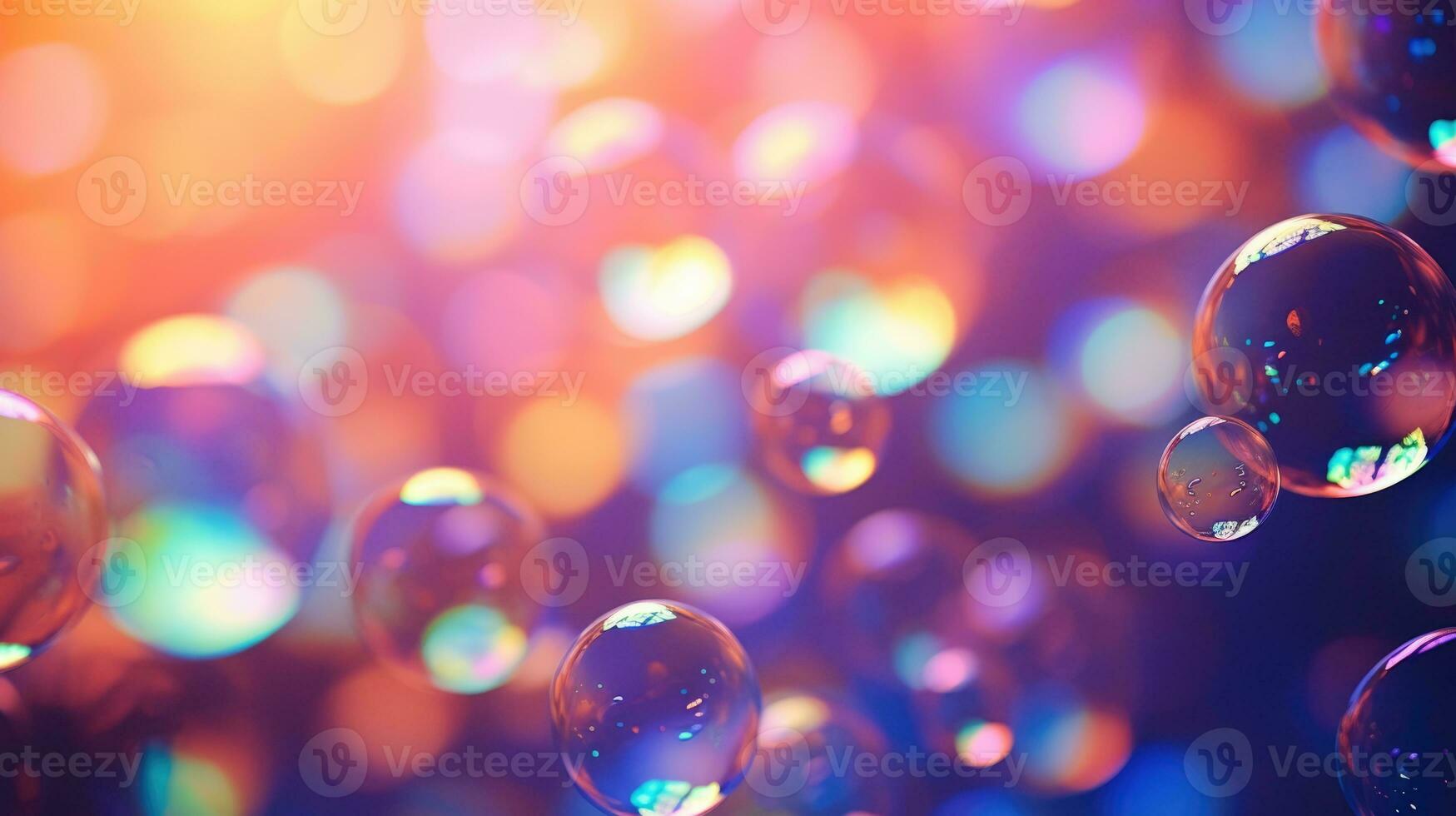 AI generated background with colorful and vibrant bubbles, ai photo