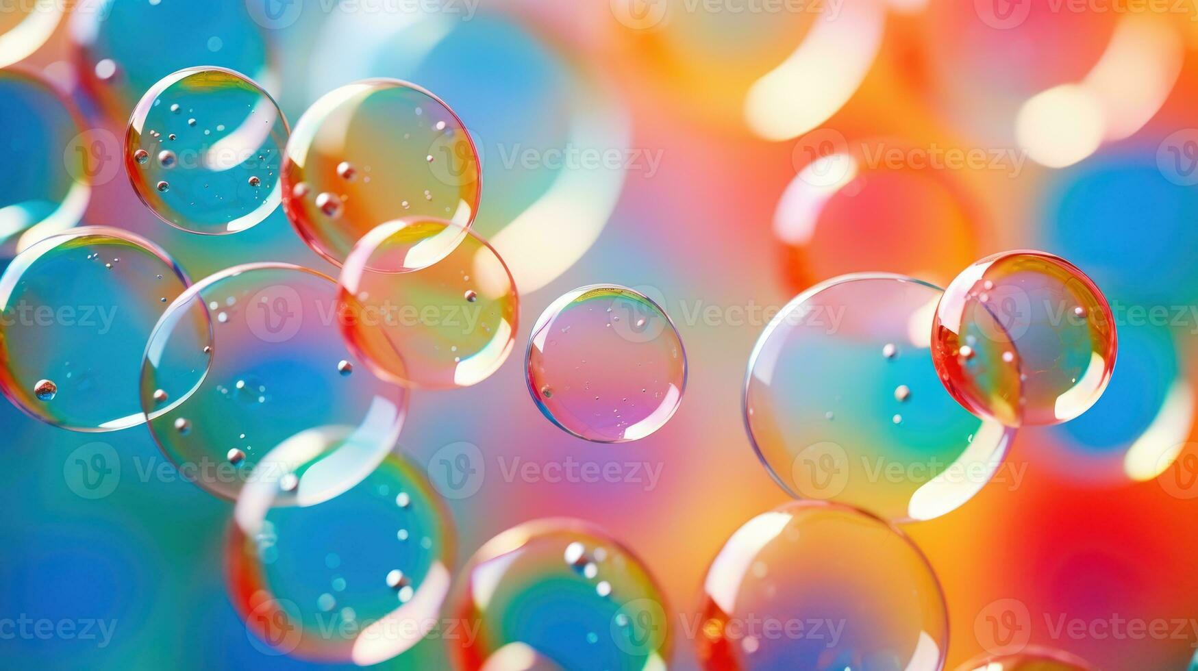 AI generated background with colorful and vibrant bubbles, ai photo