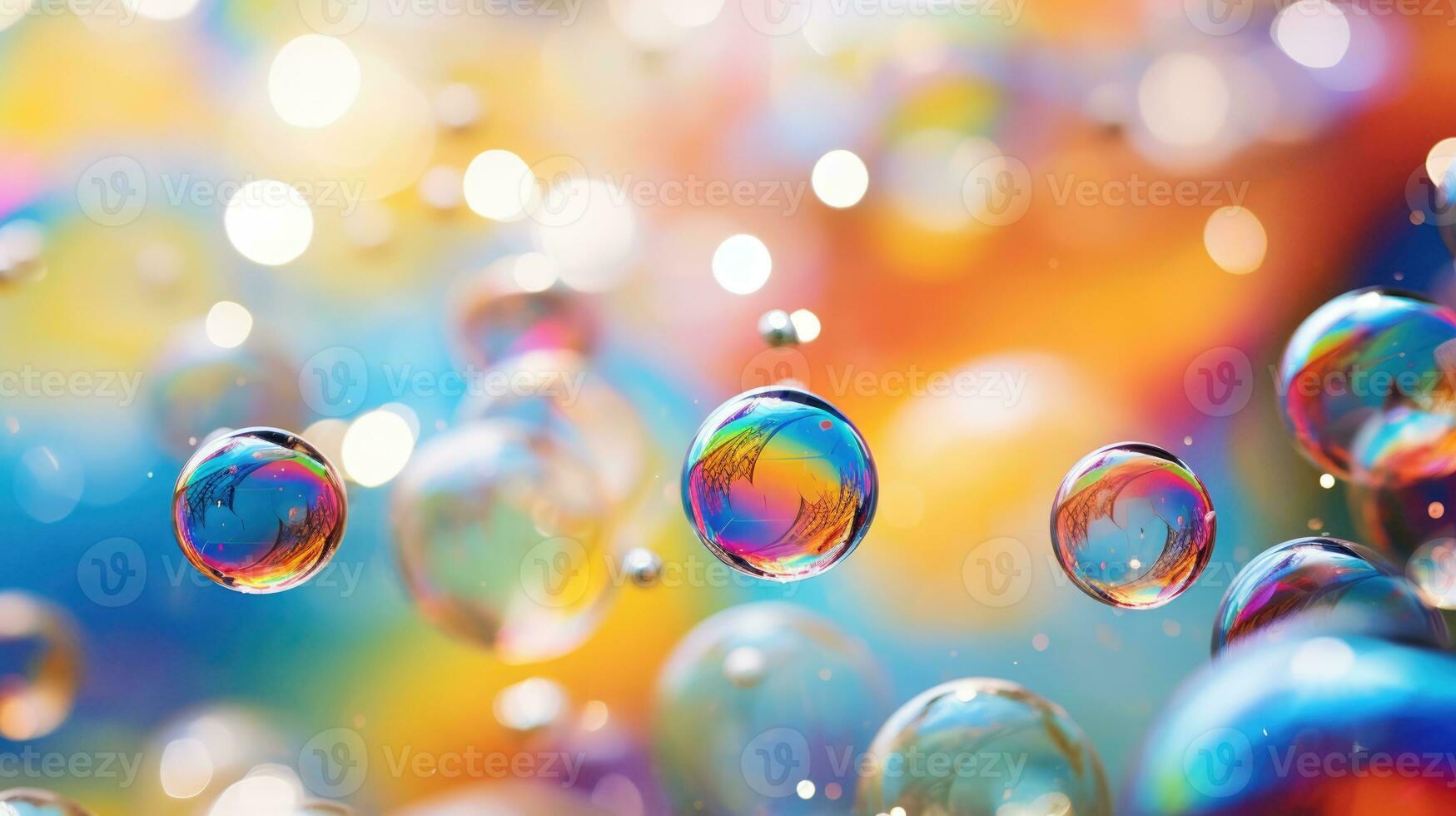 AI generated background with colorful and vibrant bubbles, ai photo