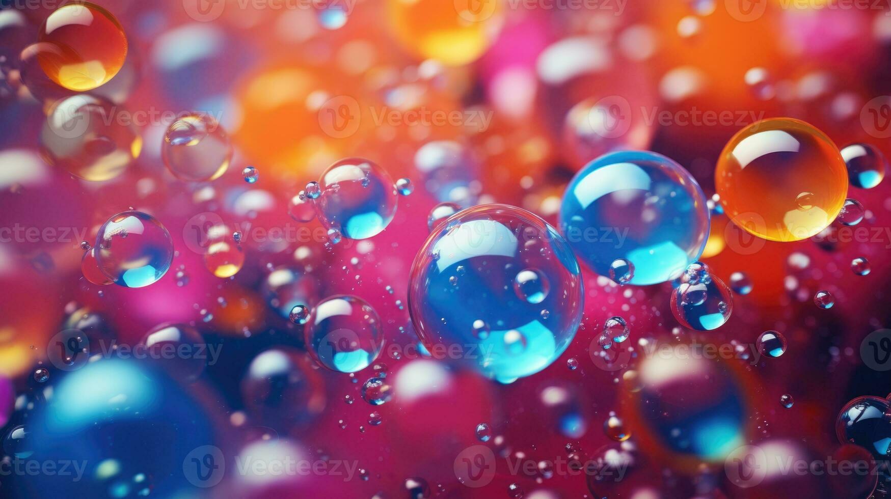 AI generated background with colorful and vibrant bubbles, ai photo