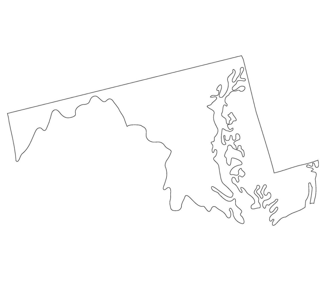 Maryland estado mapa. mapa de el nos estado de Maryland. vector