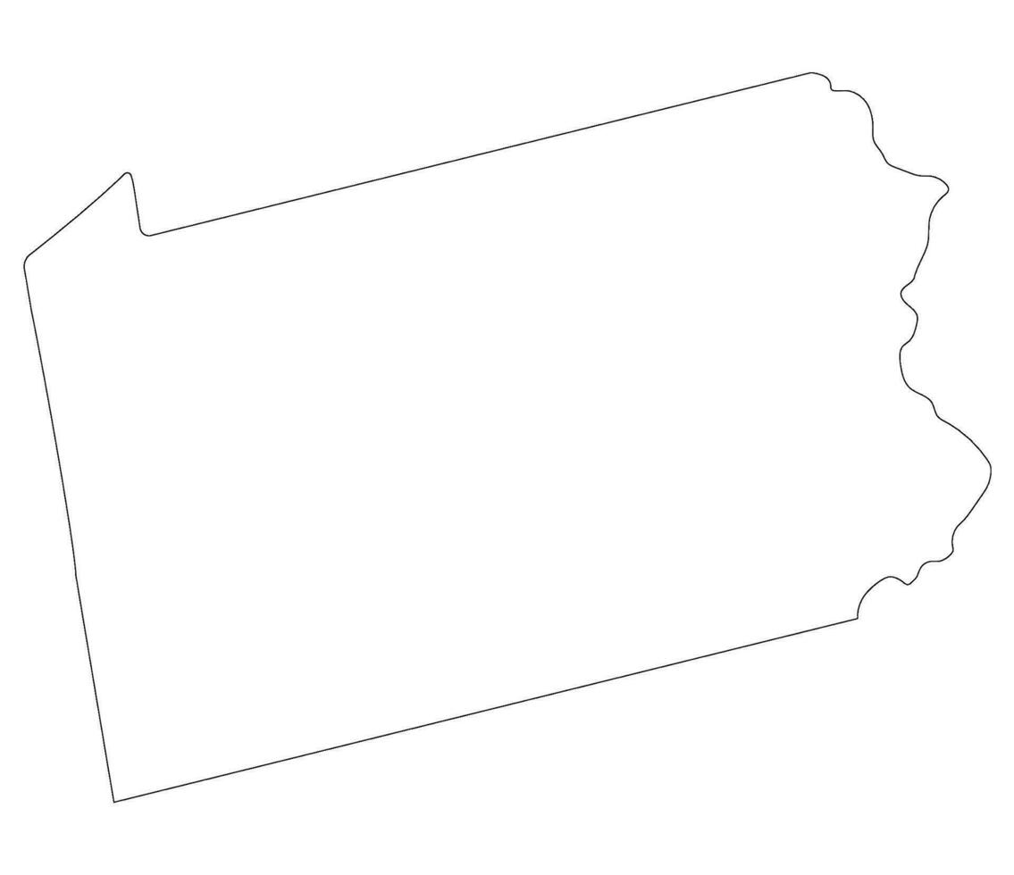 Pennsylvania state map. Map of the U.S. state of Pennsylvania. vector