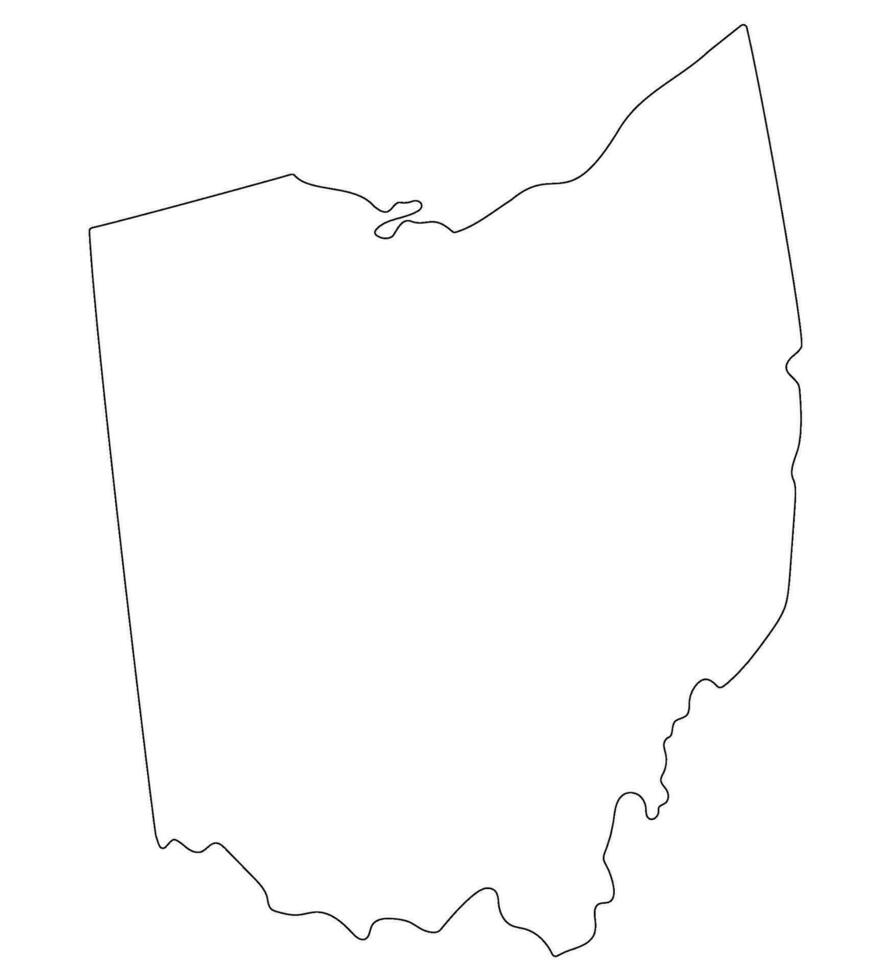 Ohio state map. Map of the U.S. state of Ohio. vector