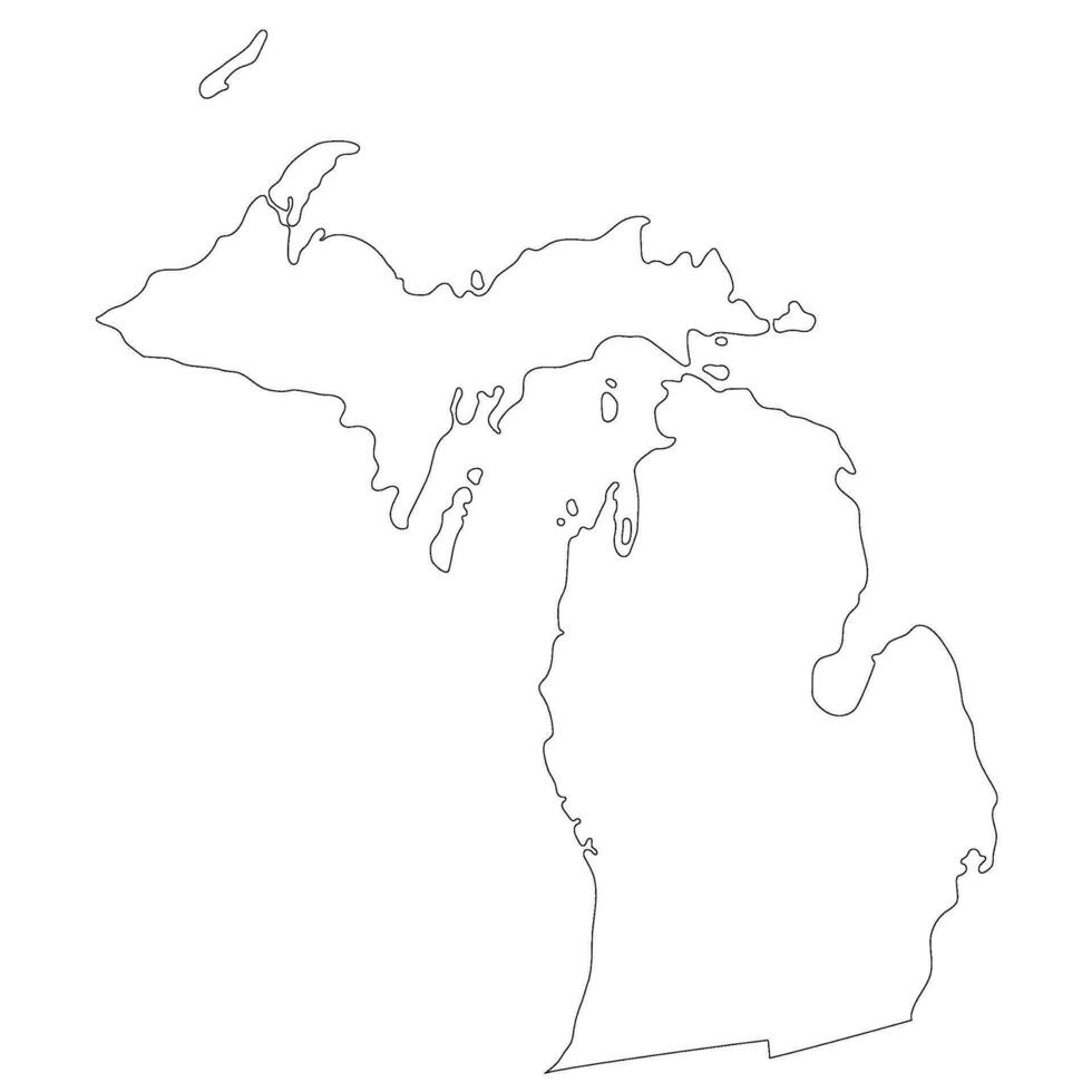 Michigan state map. Map of the U.S. state of Michigan. vector
