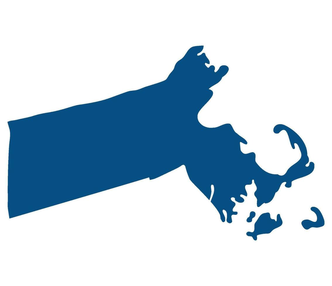 Massachusetts state map. Map of the U.S. state of Massachusetts. vector