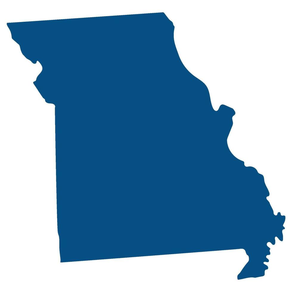 Missouri state map. Map of the U.S. state of Missouri. vector