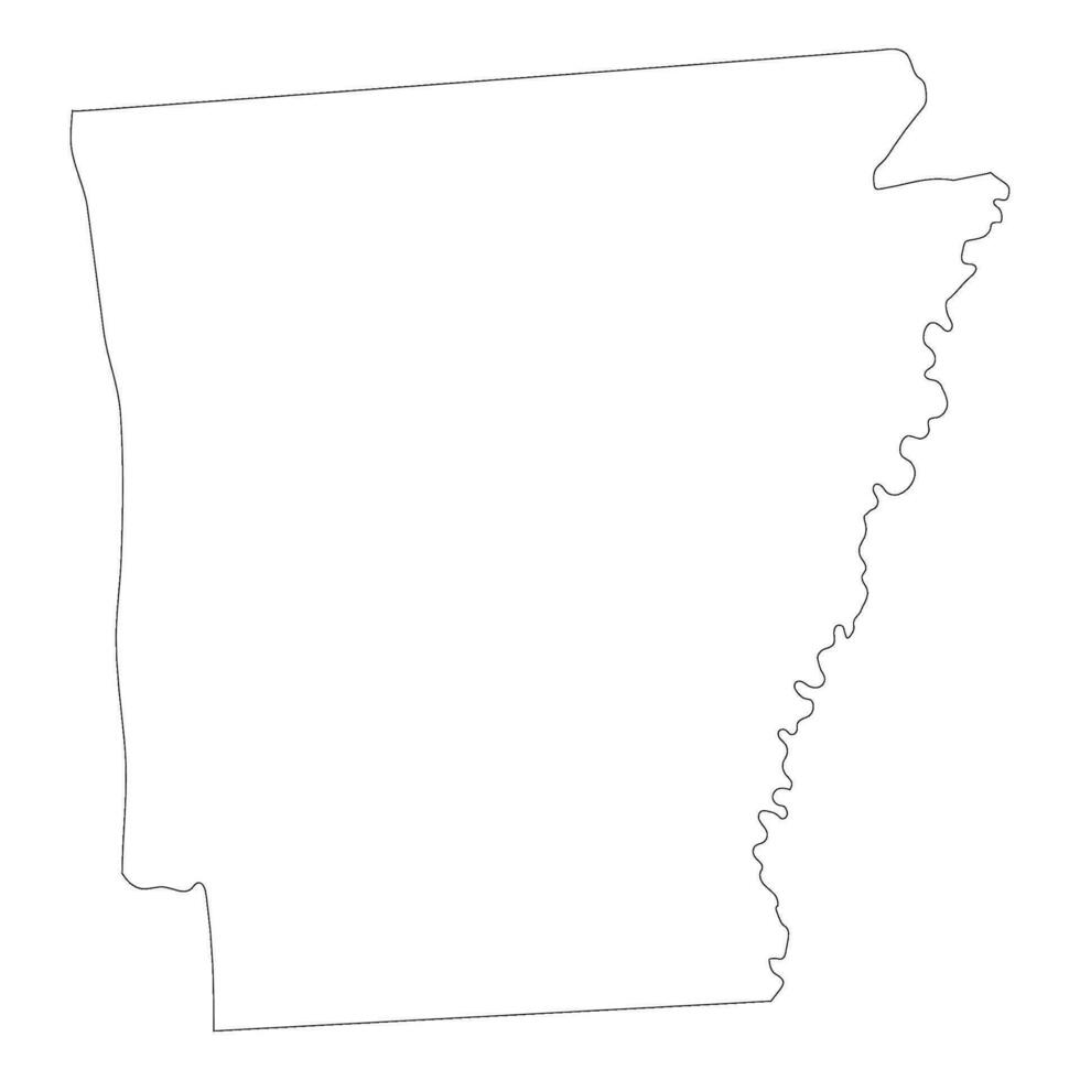 Arkansas state map. Map of the US state of Arkansas. vector