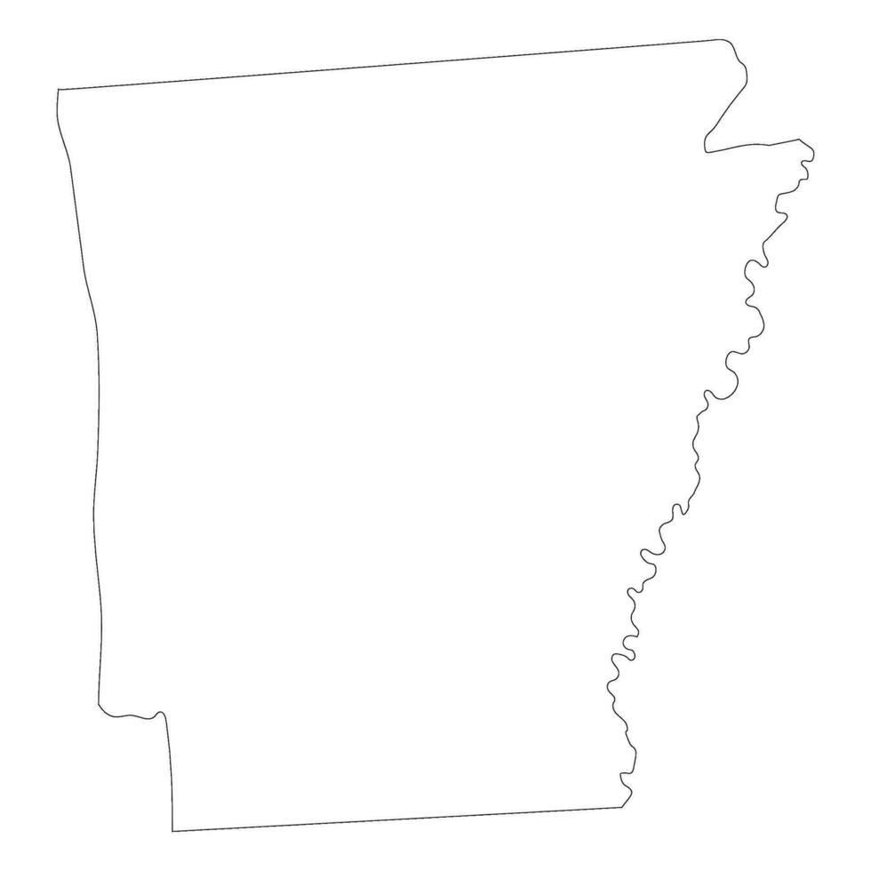 Arkansas state map. Map of the US state of Arkansas. vector