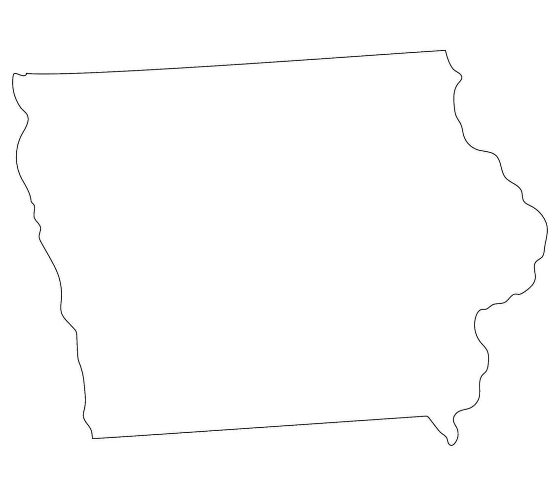 Iowa state map. Map of the U.S. state of Iowa. vector