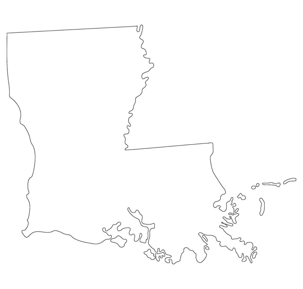 Louisiana state map. Map of the U.S. state of Louisiana. vector