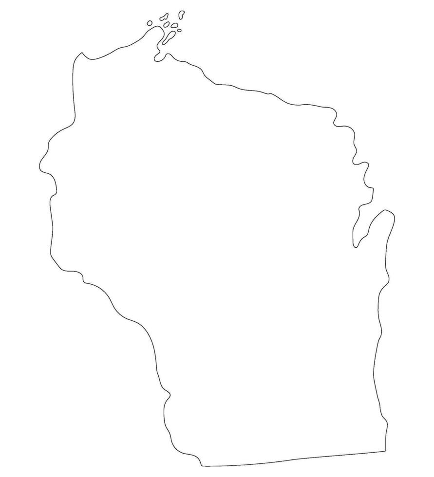 Wisconsin state map. Map of the U.S. state of Wisconsin. vector