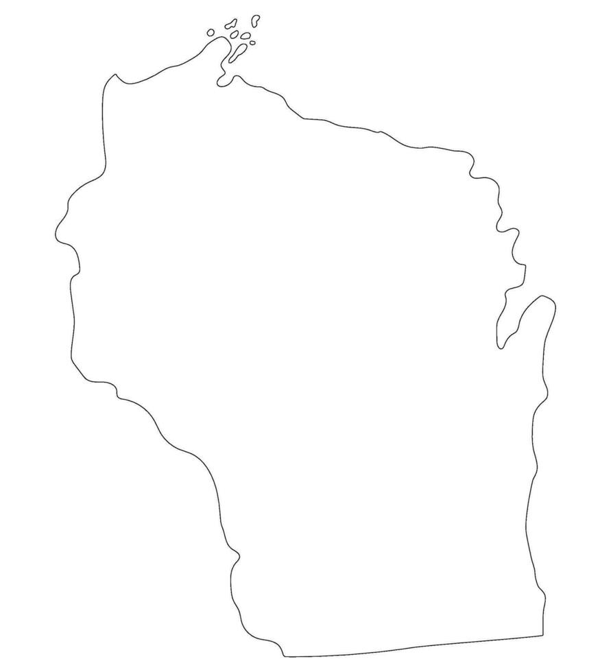 Wisconsin estado mapa. mapa de el nos estado de Wisconsin. vector