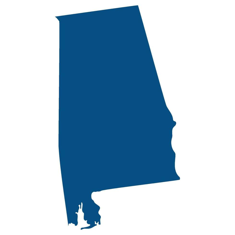 Alabama state map in blue vector