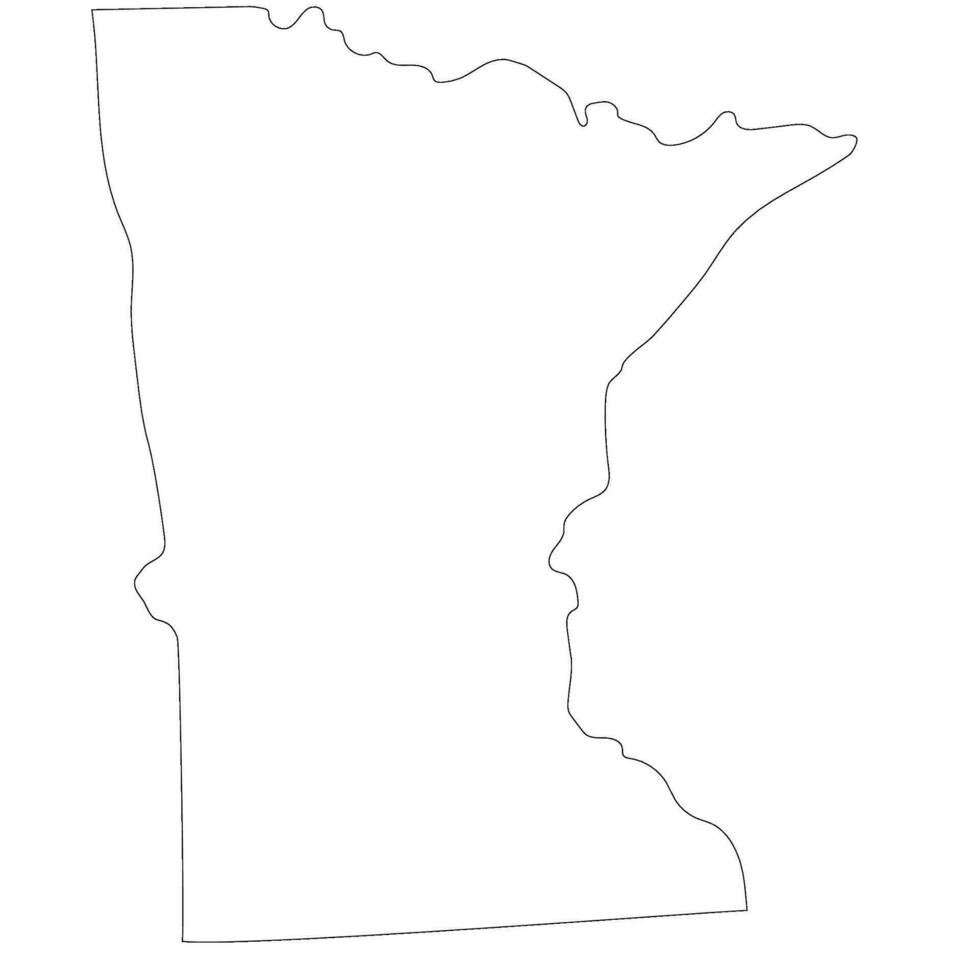 Minnesota state map. Map of the U.S. state of Minnesota. vector
