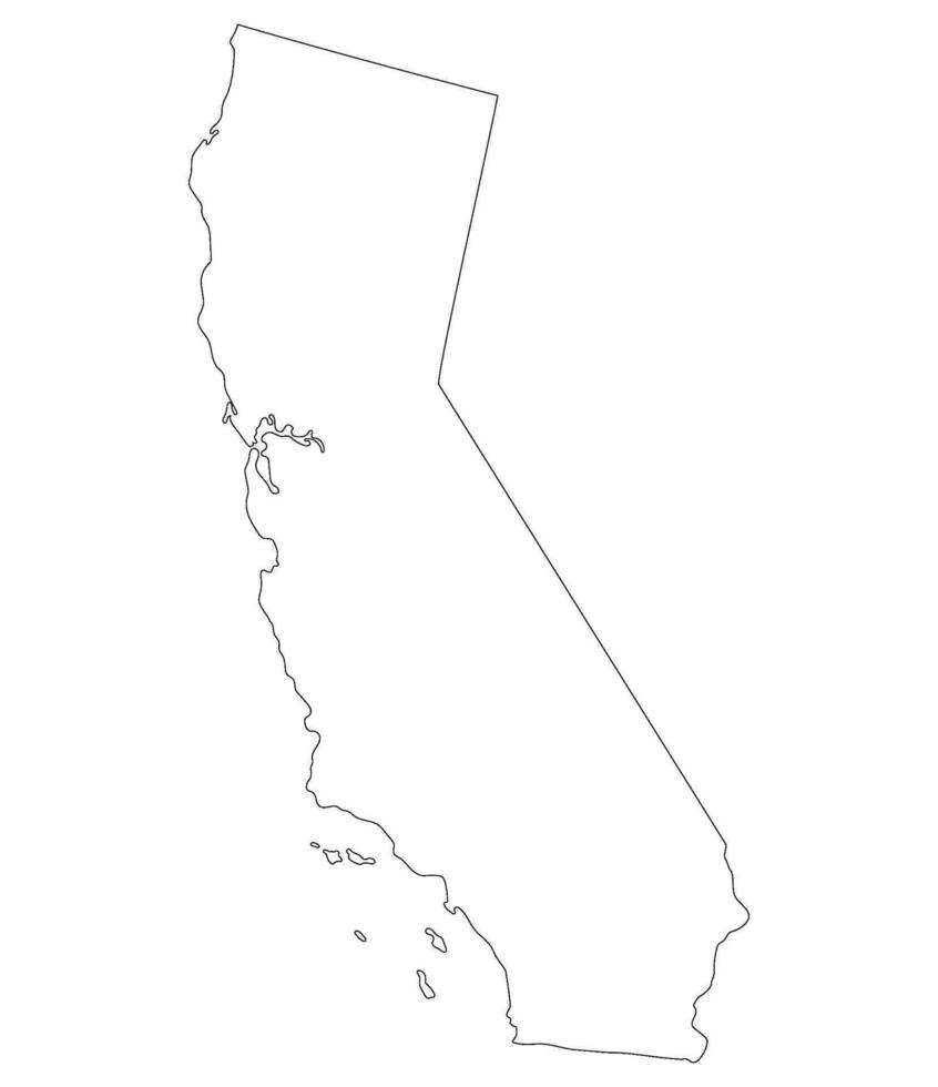California state map. Map of the US state of California. vector
