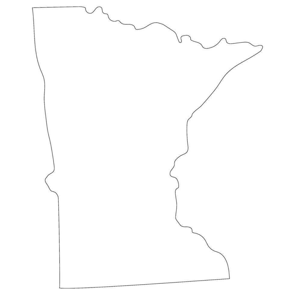 Minnesota state map. Map of the U.S. state of Minnesota. vector