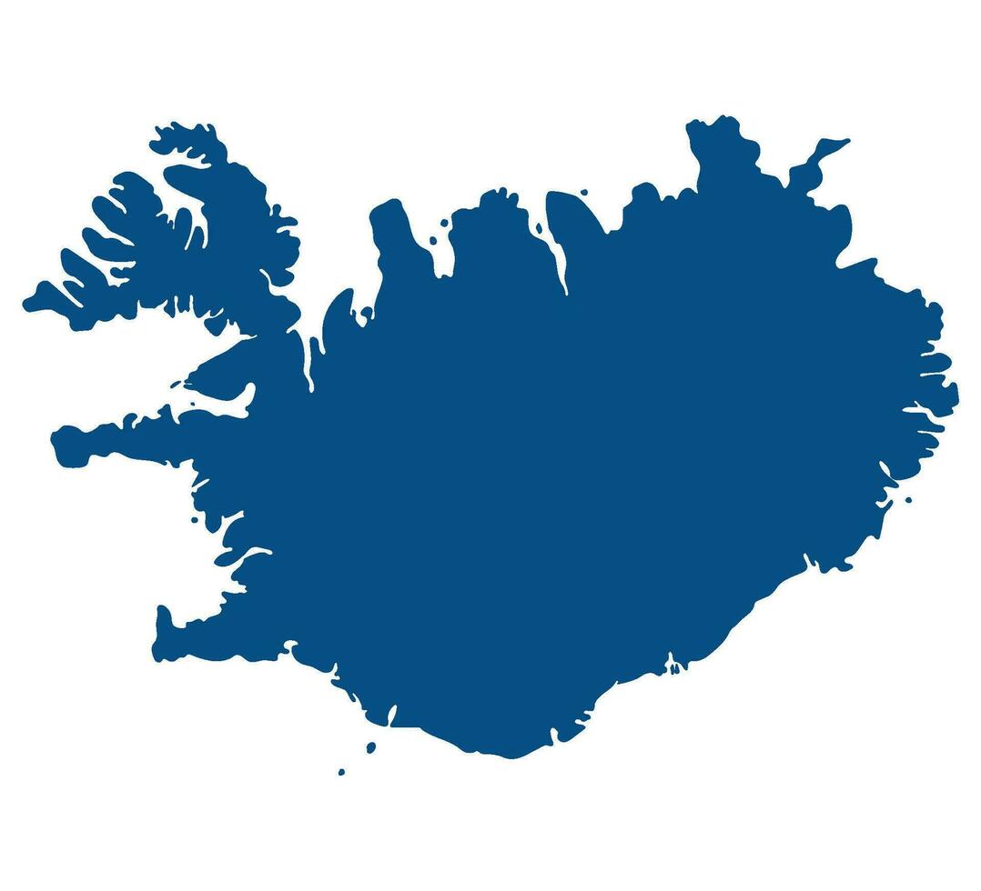 Iceland map. Map of Iceland in blue color vector