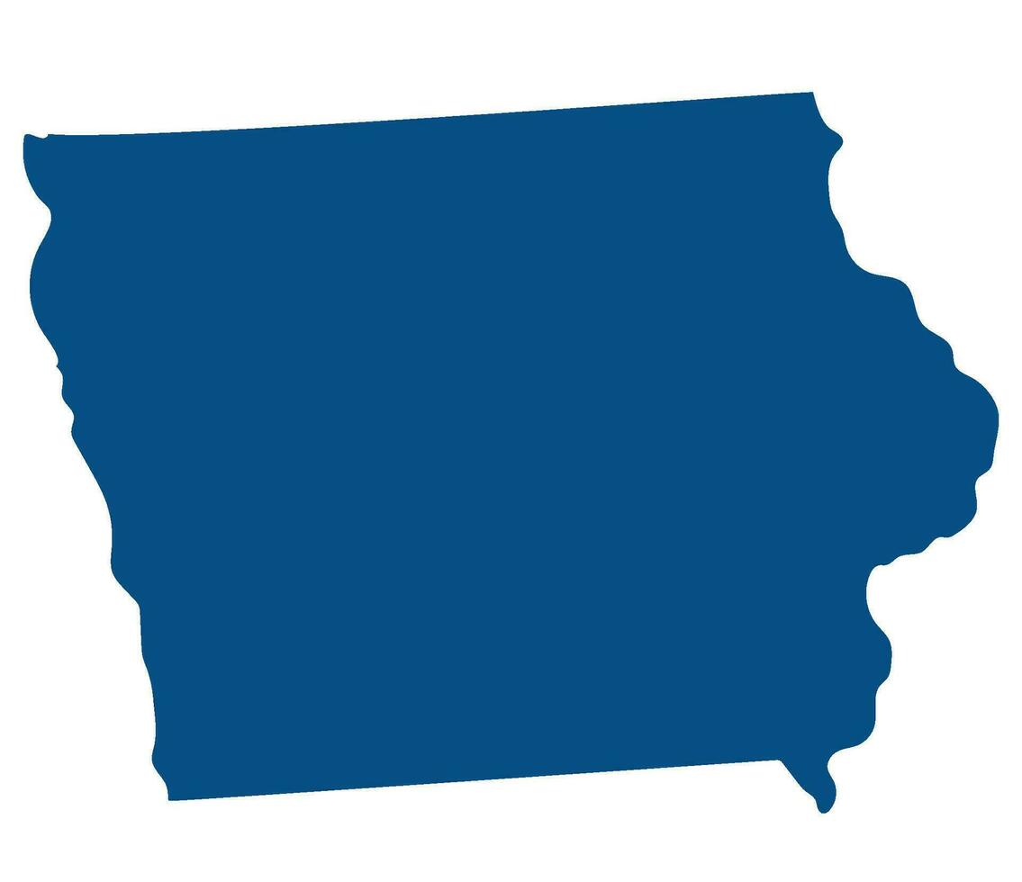 Iowa state map. Map of the U.S. state of Iowa. vector