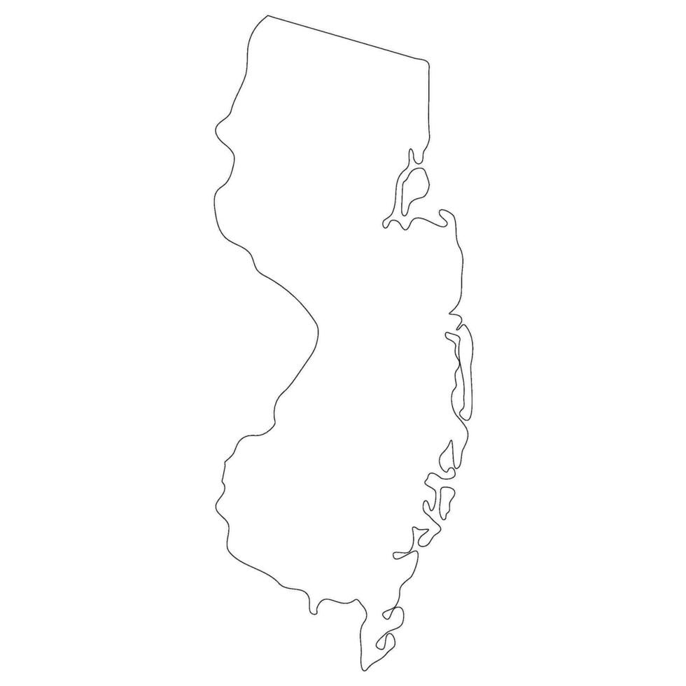 New Jersey state map. Map of the U.S. state of New Jersey. vector
