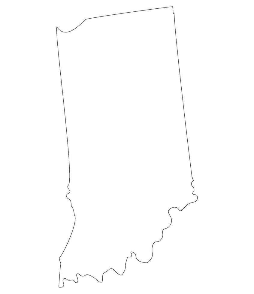 Indiana state map. Map of the U.S. state of Indiana. vector