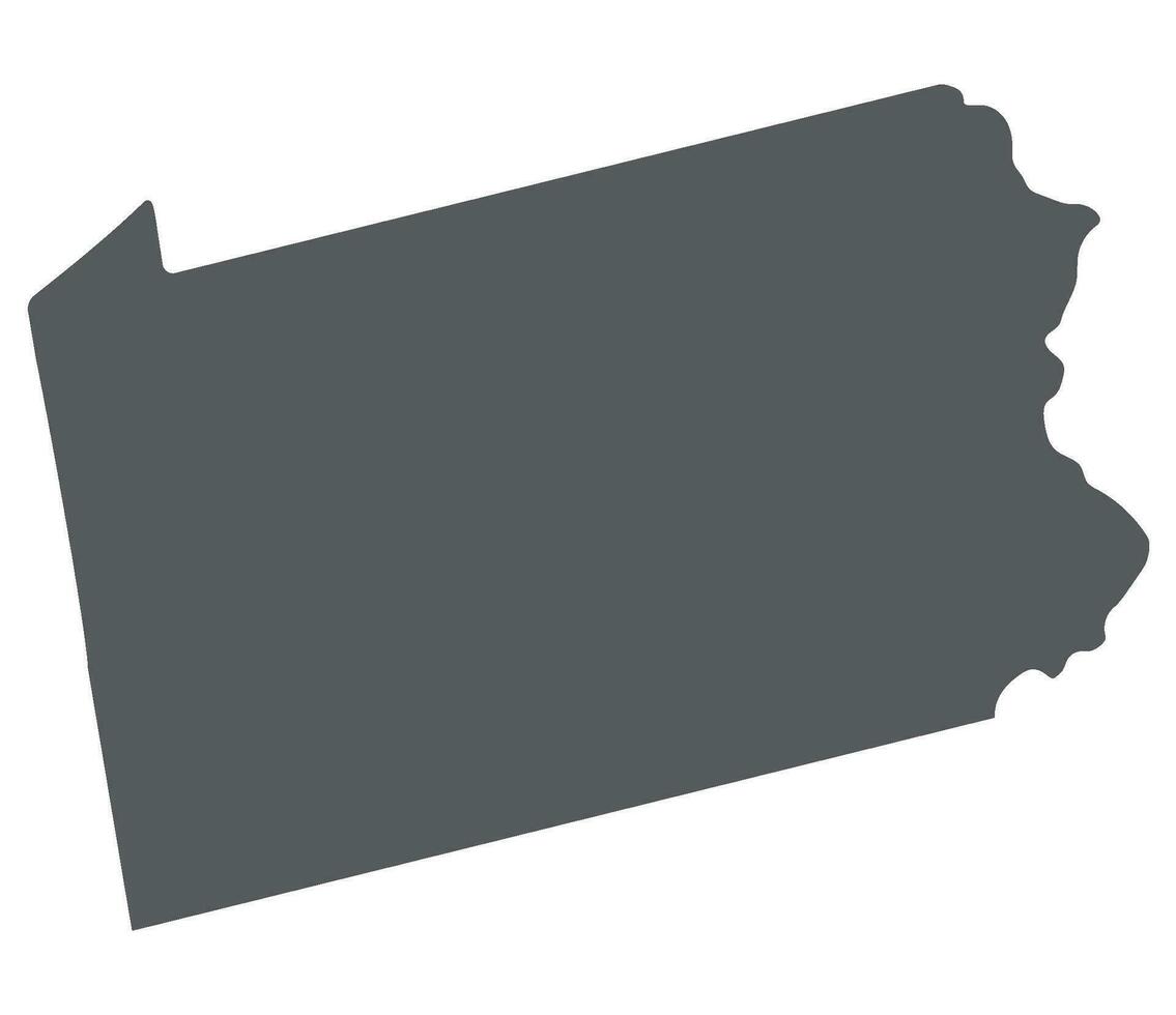 Pennsylvania state map. Map of the U.S. state of Pennsylvania. vector