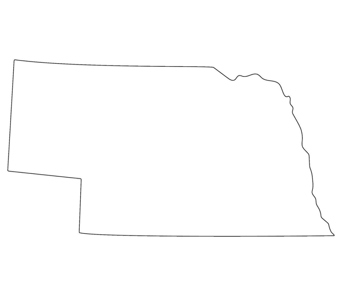 Nebraska state map. Map of the U.S. state of Nebraska. vector