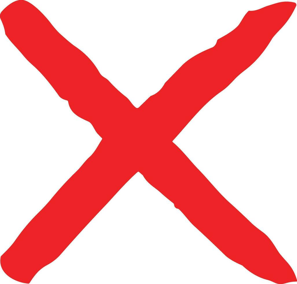 Red cross sign. Wrong mark. Red cross X symbol. Red grunge X icon. Cross  brush sign stock vector. 35915700 Vector Art at Vecteezy