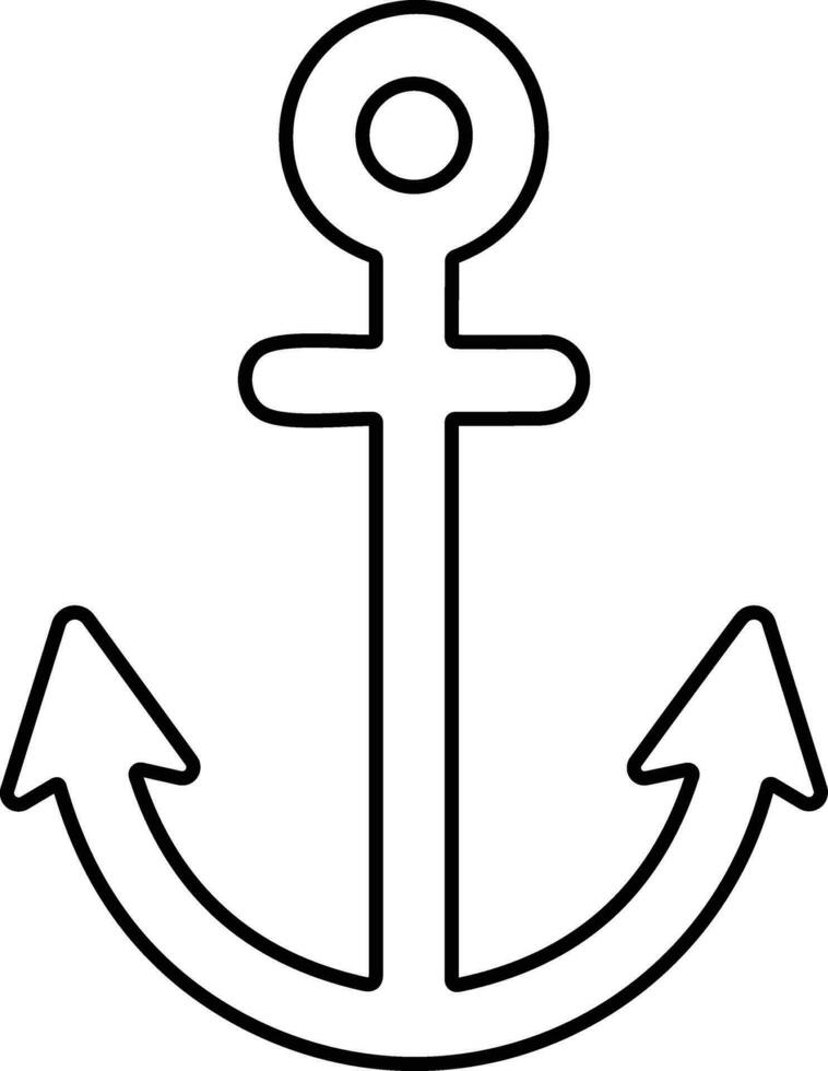 Anchor icon. Anchor in sea. Nautical symbol. Simple anchor line style stock vector