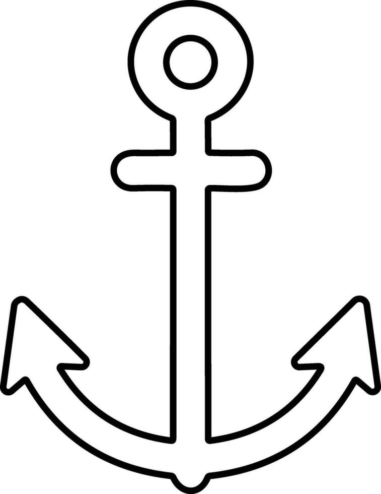 Anchor icon. Anchor in sea. Nautical symbol. Simple anchor line style stock vector