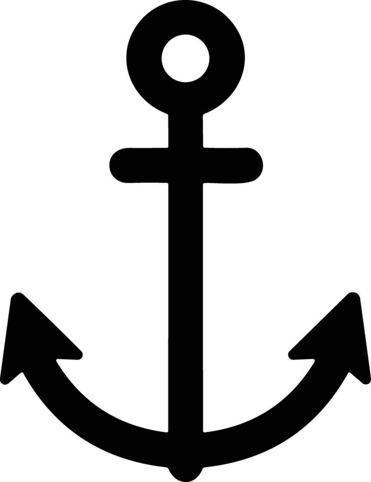 Anchor icon. Anchor in sea. Nautical symbol. Simple anchor flat style stock vector