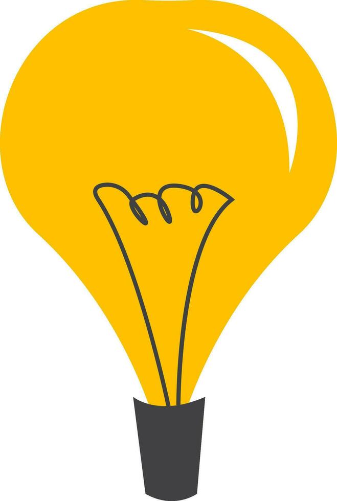 A light bulb with wire filament which gets heated and glows with visible light vector color drawing or illustration