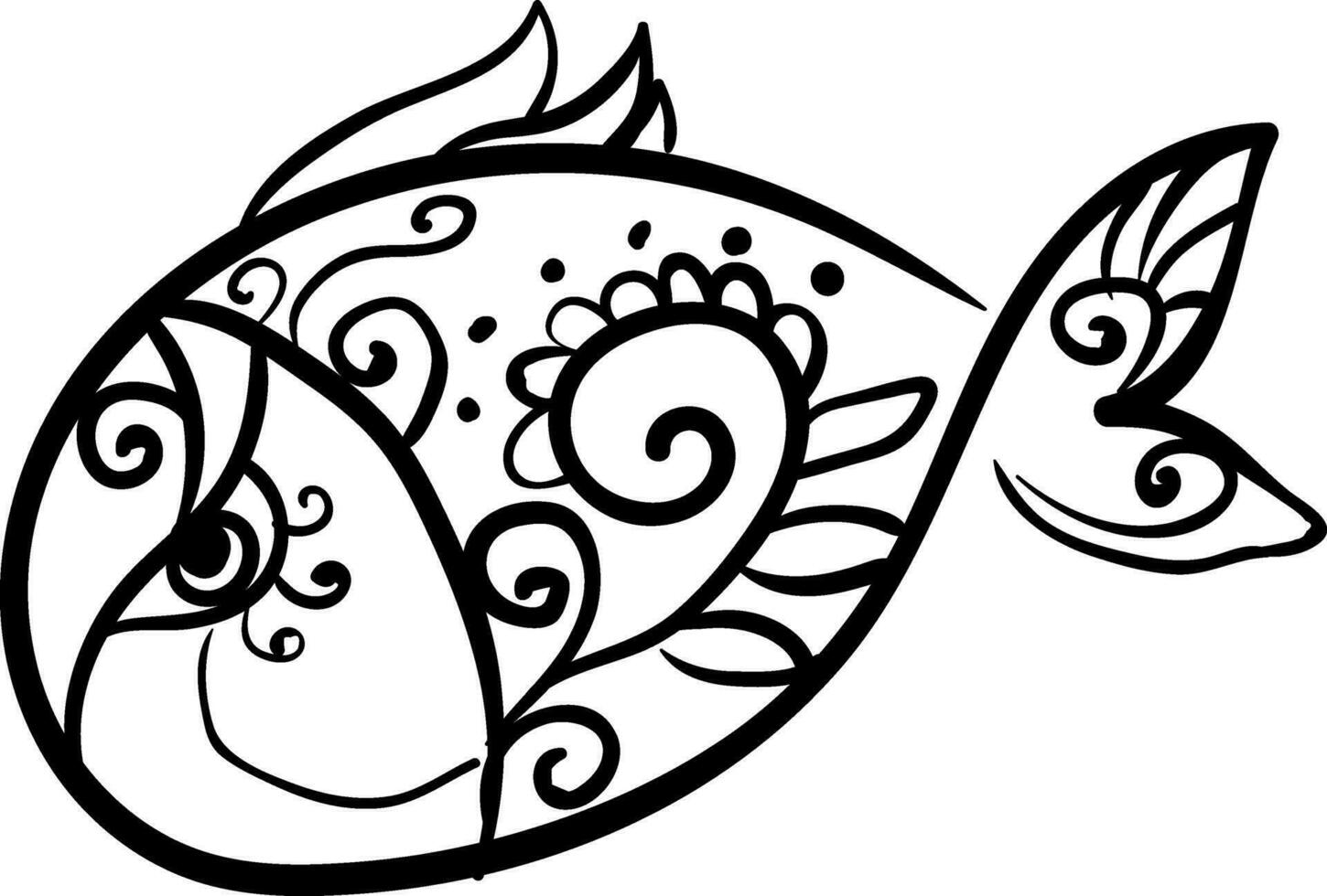 Image of decor fish, vector or color illustration.