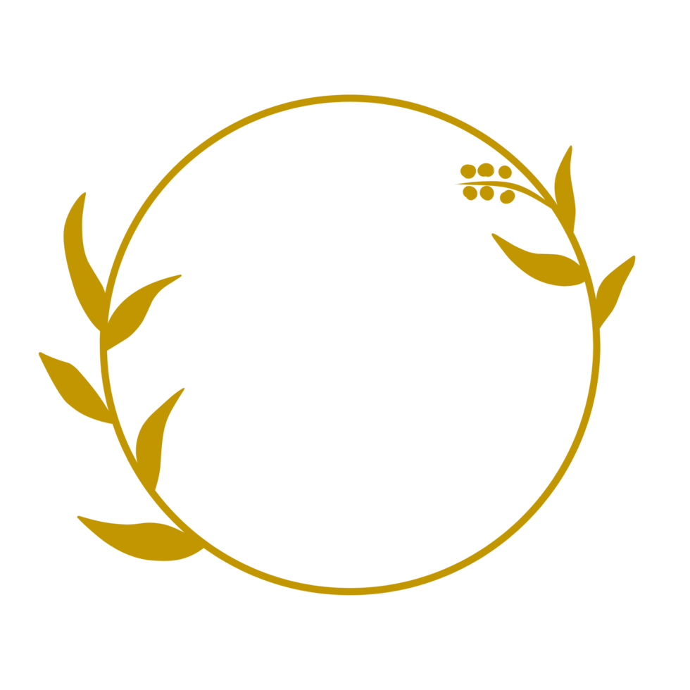 Gold botanical frame png