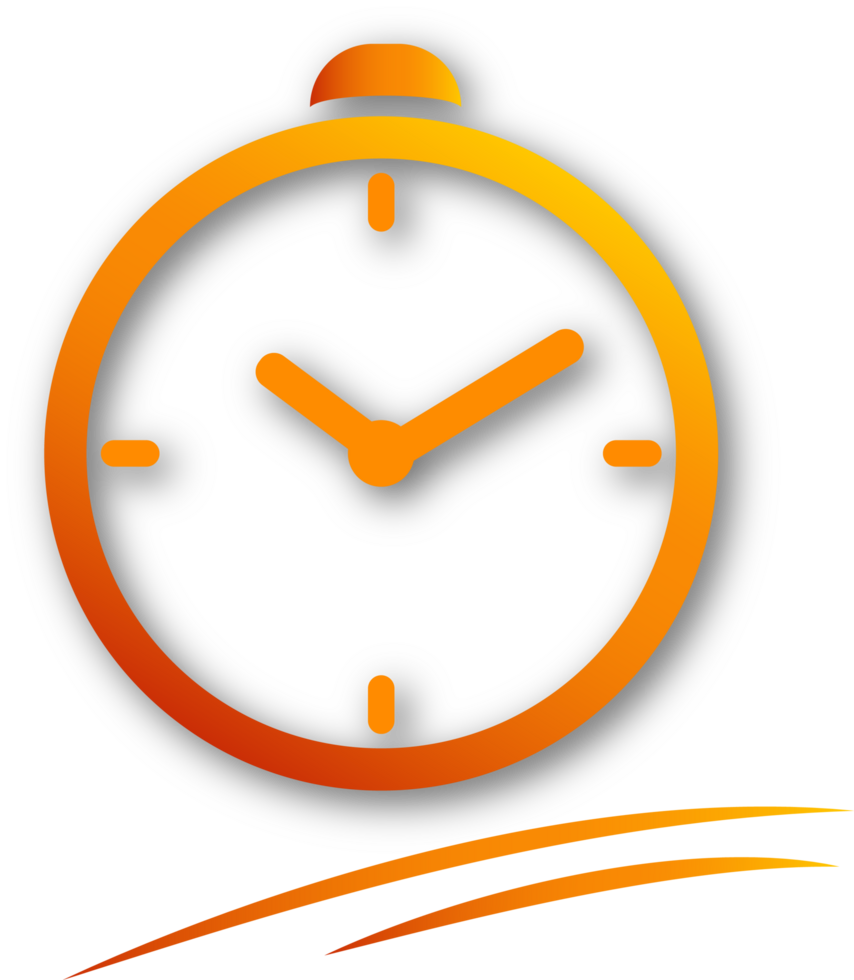 orange alarm clock isolated design . png