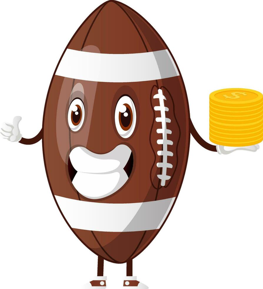 Football character with coins vector