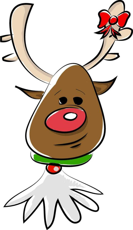 A reindeer in colorful festive costume vector color drawing or illustration