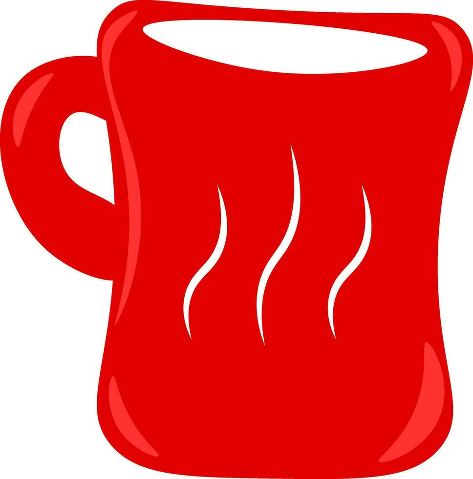 A red coffee mug vector or color illustration