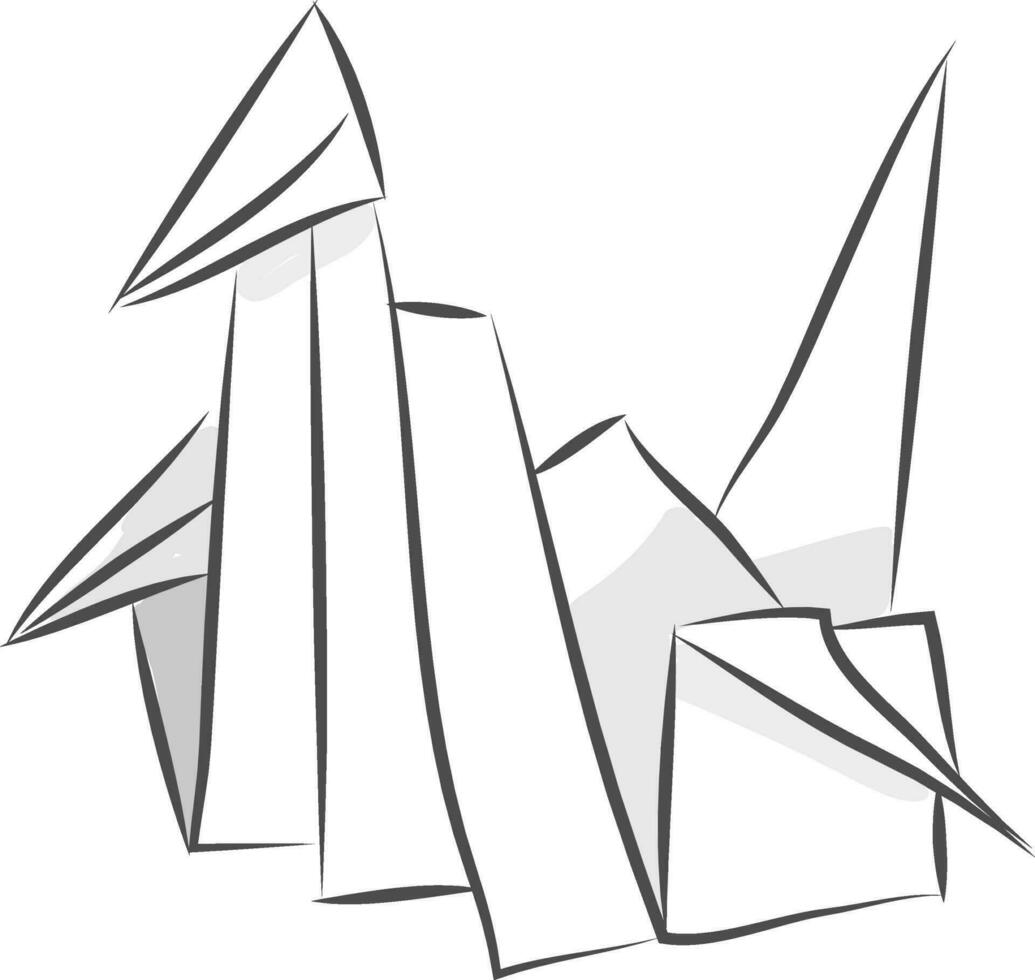 a drawing of a paper crane with a white background vector
