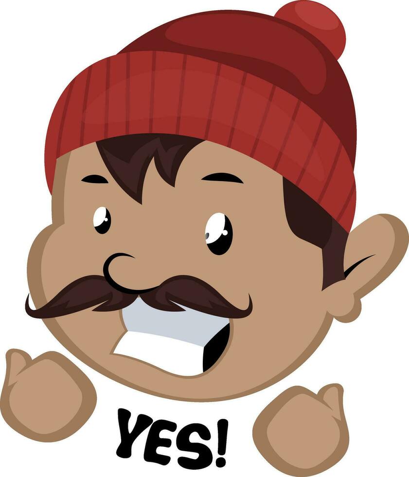 hombre con Bigote y gorro - si vector