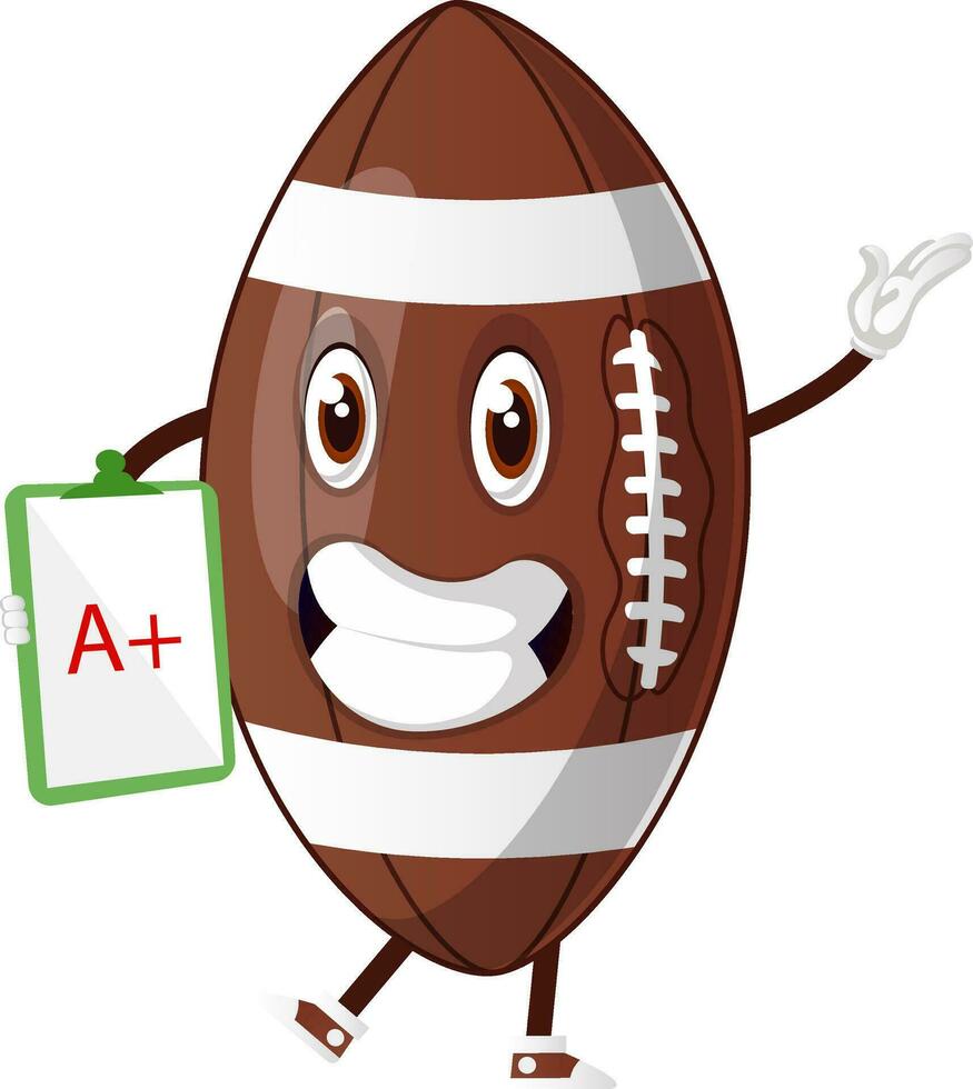 Football character a plus on test vector
