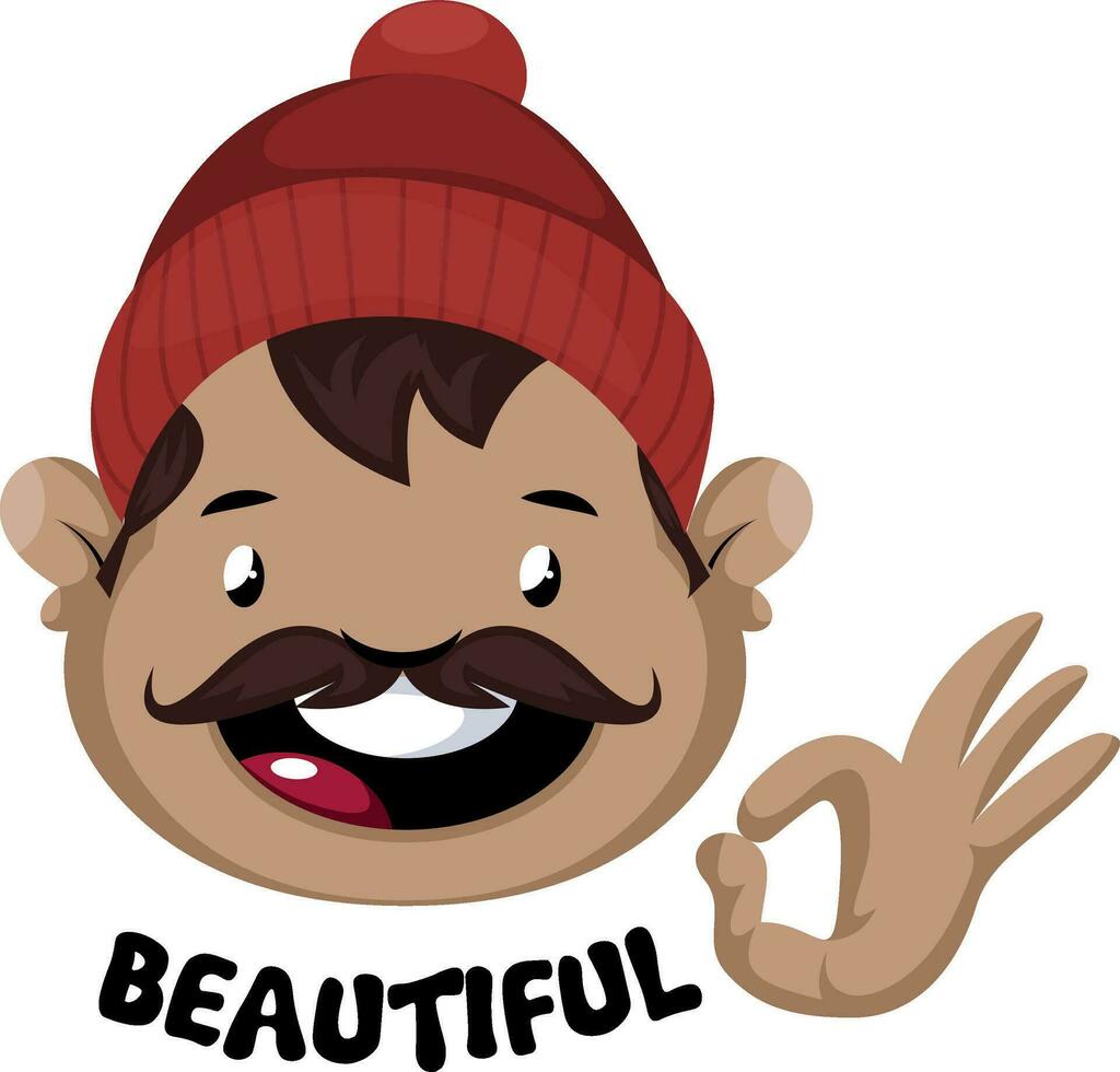 hombre con Bigote y gorro con hermosa firmar vector